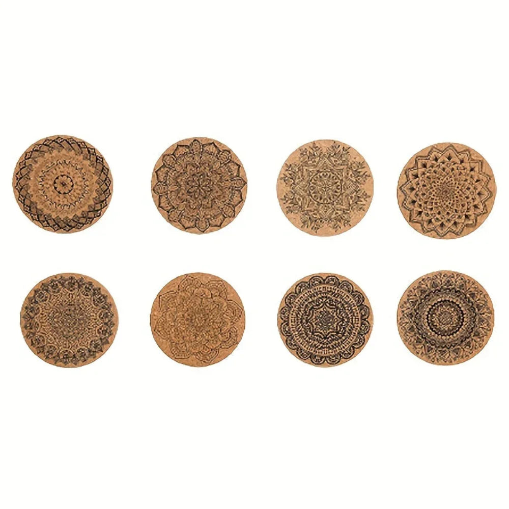 Set of 8-Piece Premium Cork Coasters - House Of Avana
