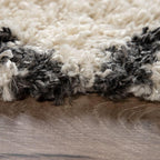 Shag Rug Cream with Diamond Pattern Scandi Design, back view - House Of Avana
