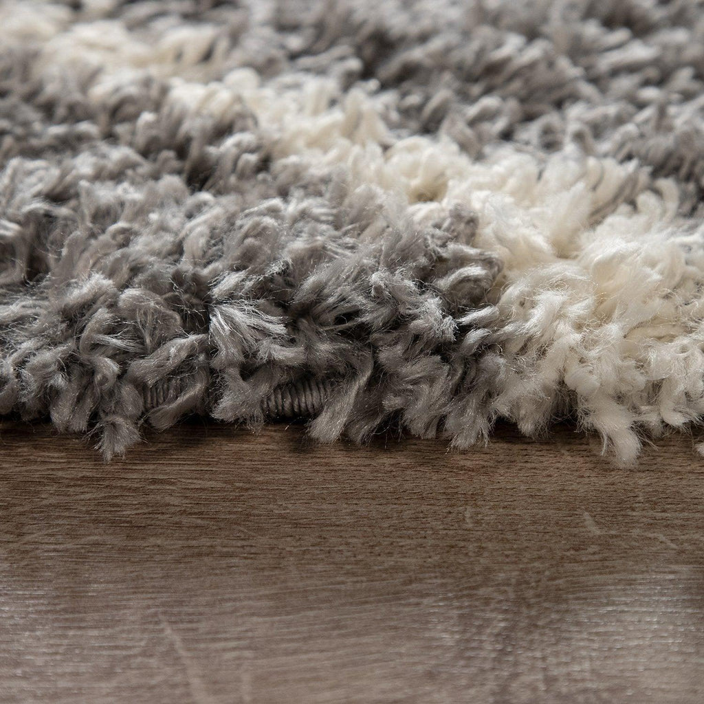 Shag Rug Grey with Diamond Pattern Scandi Design RugYourHome