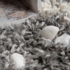 Shag Rug Grey with Diamond Pattern Scandi Design RugYourHome