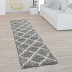 Shag Rug Grey with Diamond Pattern Scandi Design RugYourHome