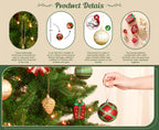 [Christmas, Weddings, Parties] 82pcs Shatterproof Plastic Christmas Ornaments Set - Red, Green & Golden/White Decorations with Golden Caps & Hanging Strings, Large & Small Holiday Tree Decor for Xmas, Weddings, Parties - & Pe House Of Avana