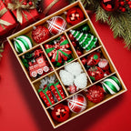 [Christmas, Weddings, Parties] 82pcs Shatterproof Plastic Christmas Ornaments Set - Red, Green & Golden/White Decorations with Golden Caps & Hanging Strings, Large & Small Holiday Tree Decor for Xmas, Weddings, Parties - & Pe House Of Avana