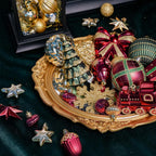 [Christmas, Weddings, Parties] 82pcs Shatterproof Plastic Christmas Ornaments Set - Red, Green & Golden/White Decorations with Golden Caps & Hanging Strings, Large & Small Holiday Tree Decor for Xmas, Weddings, Parties - & Pe House Of Avana