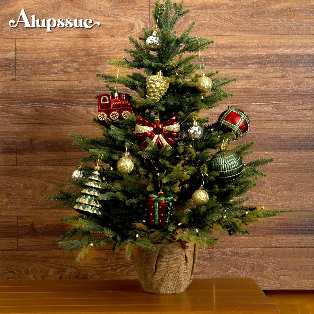 [Christmas, Weddings, Parties] 82pcs Shatterproof Plastic Christmas Ornaments Set - Red, Green & Golden/White Decorations with Golden Caps & Hanging Strings, Large & Small Holiday Tree Decor for Xmas, Weddings, Parties - & Pe House Of Avana