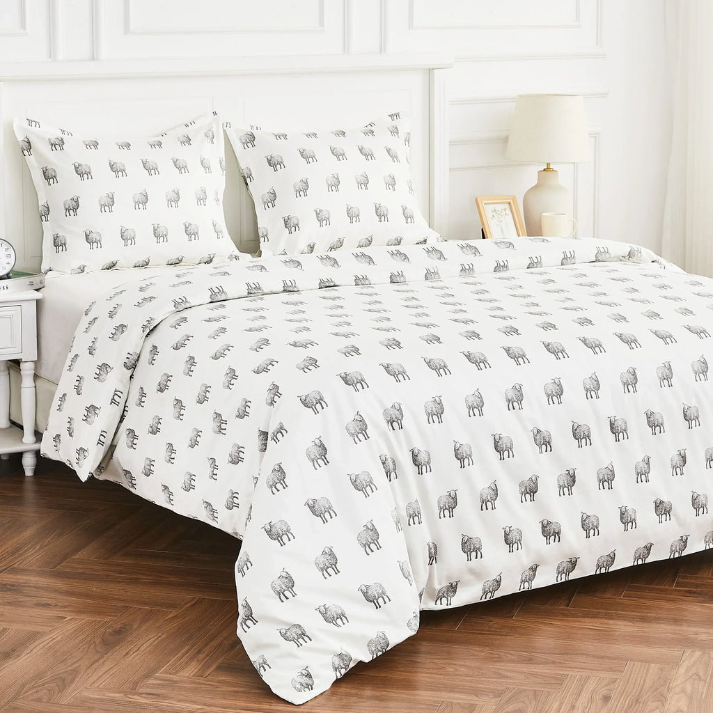 Sheep Printed Duvet Set Mélange Home