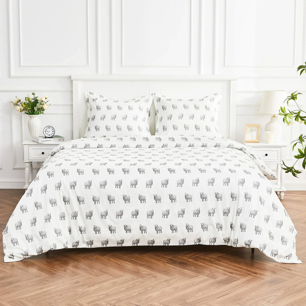 Sheep Printed Duvet Set Mélange Home