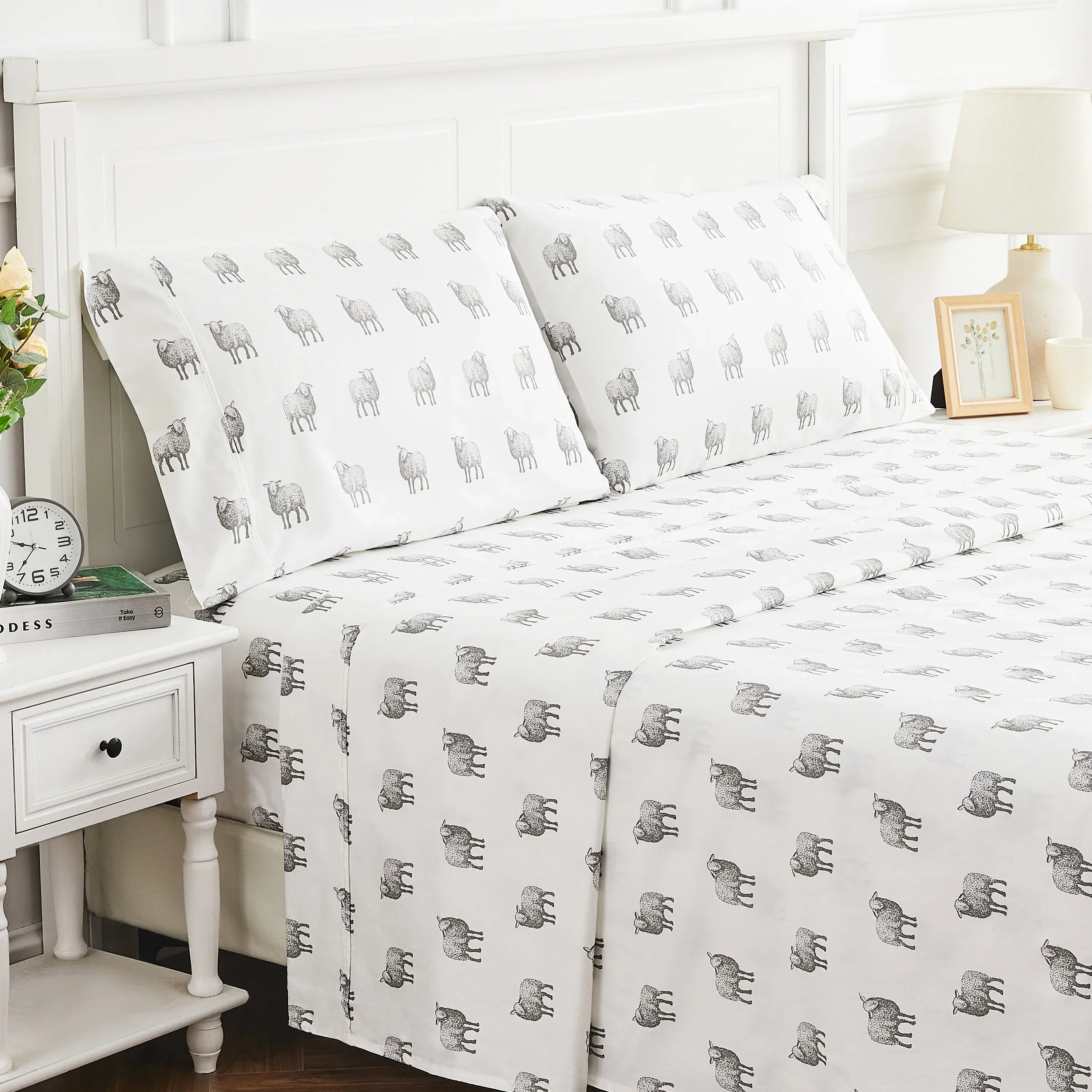 Sheep Printed Sheet Set Mélange Home