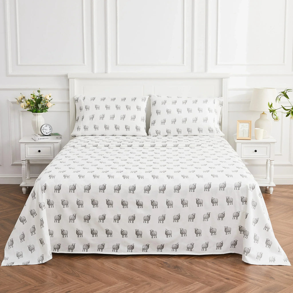 Sheep Printed Sheet Set Mélange Home