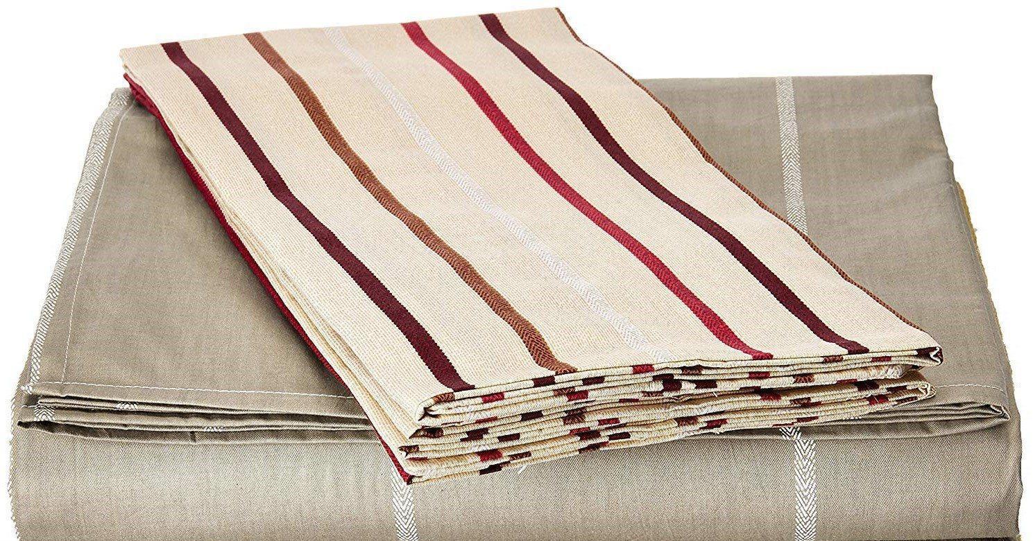 DaDa Bedding Solid Soft Multi Striped Fitted Sheet & Pillow Cases Set (FTS8293) DaDalogy Bedding Collection