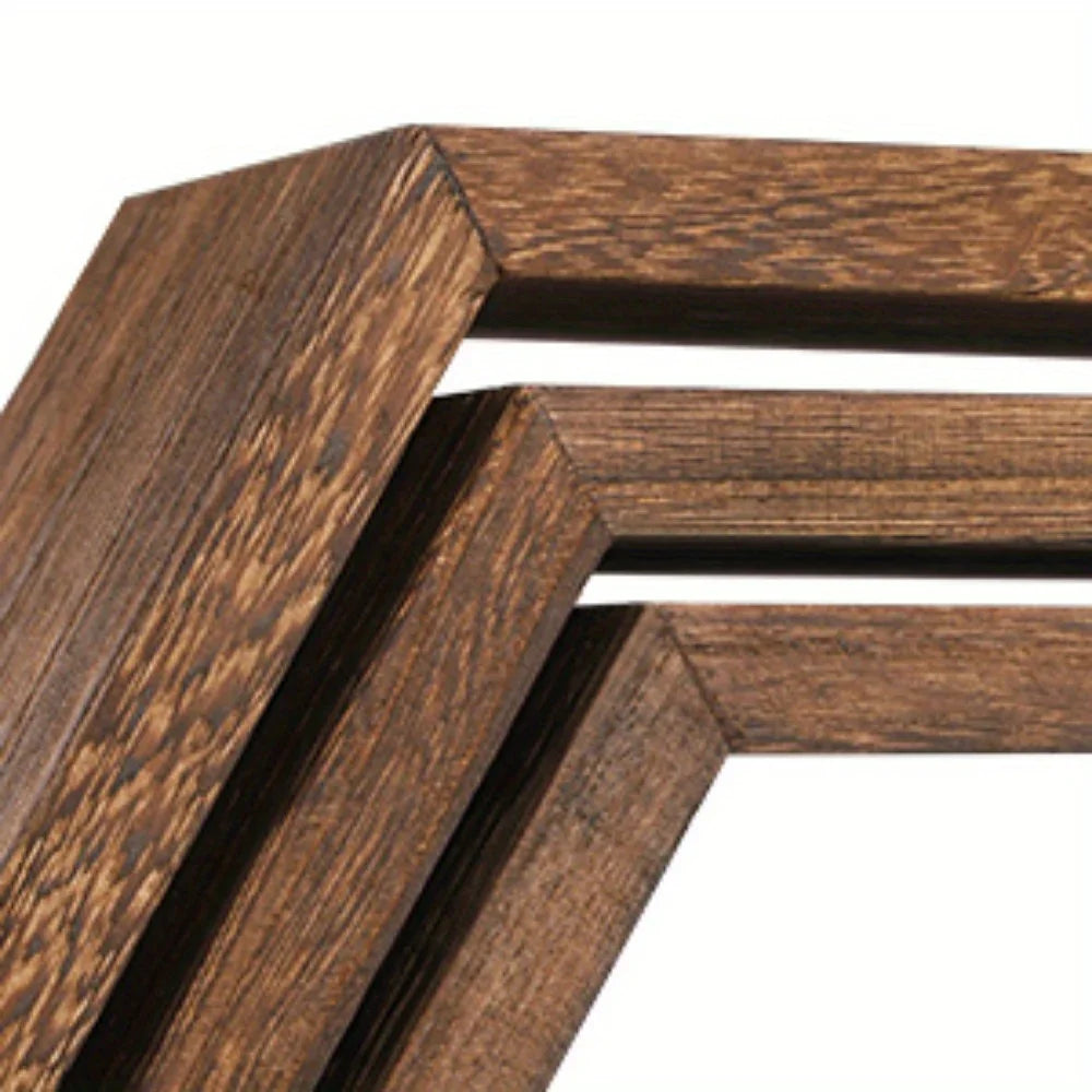 Set of Hexagon Floating Shelves Farmhouse Honeycomb Wall Storage Shelf Wood Display Hexagonal Shelves... - House Of Avana