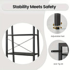 5-tier Ladder Shelf, Storage Rack Bookcase with Steel Frame for Living Room, Home Office, Kitchen,... - House Of Avana