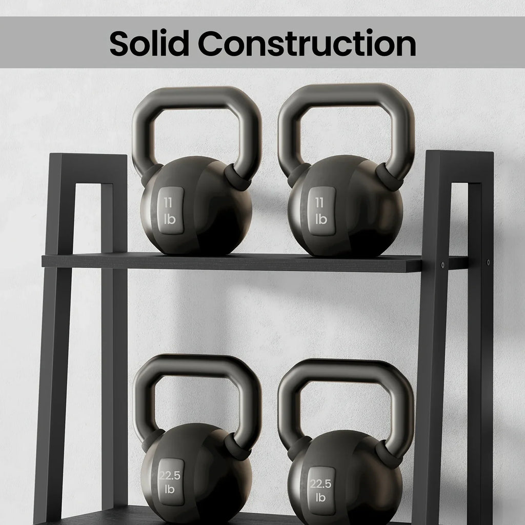 5-tier Ladder Shelf, Storage Rack Bookcase with Steel Frame for Living Room, Home Office, Kitchen,... - House Of Avana