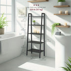 5-tier Ladder Shelf, Storage Rack Bookcase with Steel Frame for Living Room, Home Office, Kitchen,... - House Of Avana