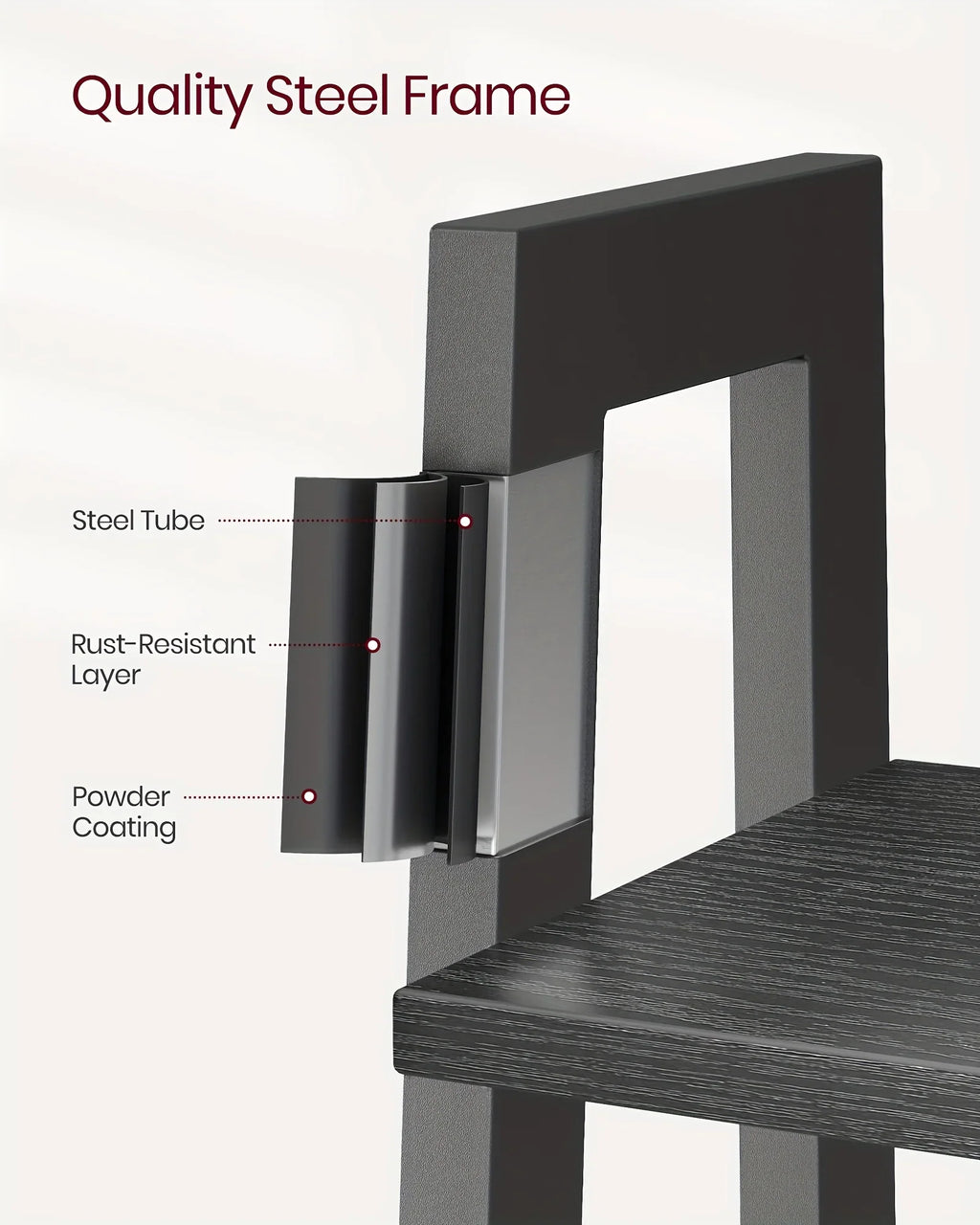 5-tier Ladder Shelf, Storage Rack Bookcase with Steel Frame for Living Room, Home Office, Kitchen,... - House Of Avana