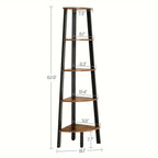 5-tier Corner Shelf, Wood & Metal Frame - House Of Avana