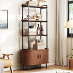 4-tier Open Bookshelf Inch High Floor Standing Display Bookcase Storage Rack with Storage Cabinets... - House Of Avana
