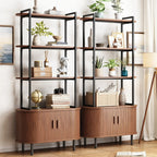 4-tier Open Bookshelf Inch High Floor Standing Display Bookcase Storage Rack with Storage Cabinets... - House Of Avana