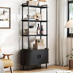 4-tier Open Bookshelf Inch High Floor Standing Display Bookcase Storage Rack with Storage Cabinets... - House Of Avana