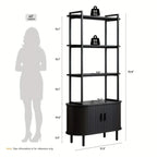 4-tier Open Bookshelf Inch High Floor Standing Display Bookcase Storage Rack with Storage Cabinets... - House Of Avana