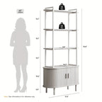 4-tier Open Bookshelf Inch High Floor Standing Display Bookcase Storage Rack with Storage Cabinets... - House Of Avana