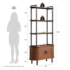 4-tier Open Bookshelf Inch High Floor Standing Display Bookcase Storage Rack with Storage Cabinets... - House Of Avana