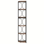 170.18cm Tall Heavy-duty Metal Corner Bookshelf - Space-saving 6-tier Storage Shelf, Sturdy Floor... - House Of Avana