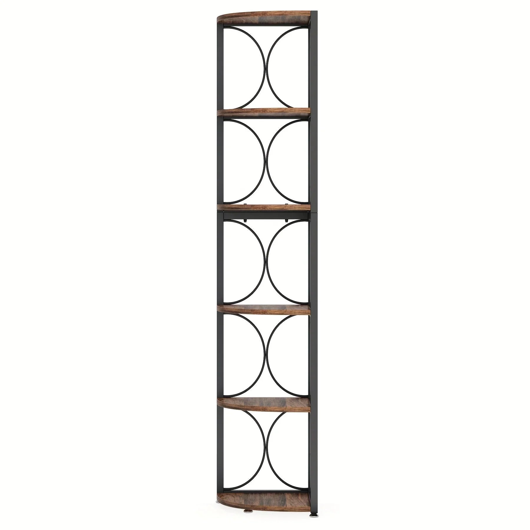 170.18cm Tall Heavy-duty Metal Corner Bookshelf - Space-saving 6-tier Storage Shelf, Sturdy Floor... - House Of Avana
