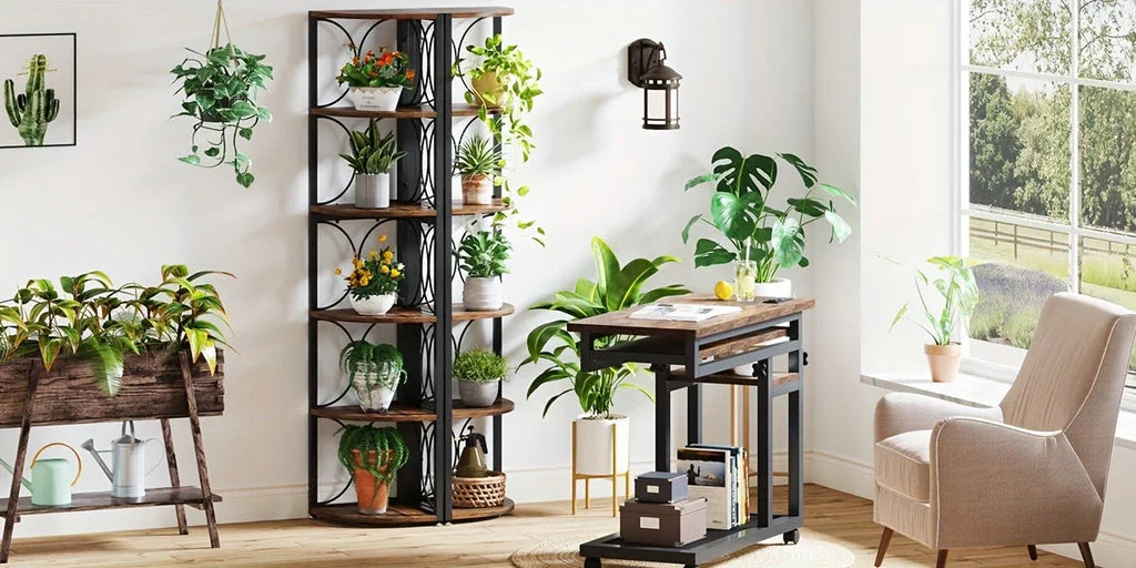 170.18cm Tall Heavy-duty Metal Corner Bookshelf - Space-saving 6-tier Storage Shelf, Sturdy Floor... - House Of Avana