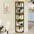 170.18cm Tall Heavy-duty Metal Corner Bookshelf - Space-saving 6-tier Storage Shelf, Sturdy Floor... - House Of Avana