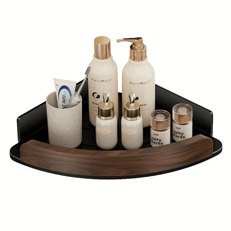 1-tier No-drill Wall-mounted Bathroom Corner Shelf - House Of Avana