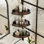 1-tier No-drill Wall-mounted Bathroom Corner Shelf - House Of Avana