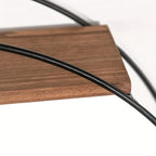 Round 3-tier Wood & Metal Floating Wall Shelf, angled view - House Of Avana