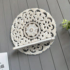 Shelf - Rustic Whitewashed Wood Wall, dimensions view - House Of Avana