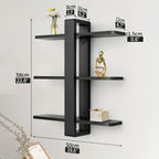 Shelf - 3-tier Walnut Wood, angled view - House Of Avana