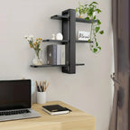 Shelf - 3-tier Walnut Wood, lifestyle image - House Of Avana