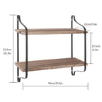Shelves - Dual Layer Wooden Wall, side view - House Of Avana