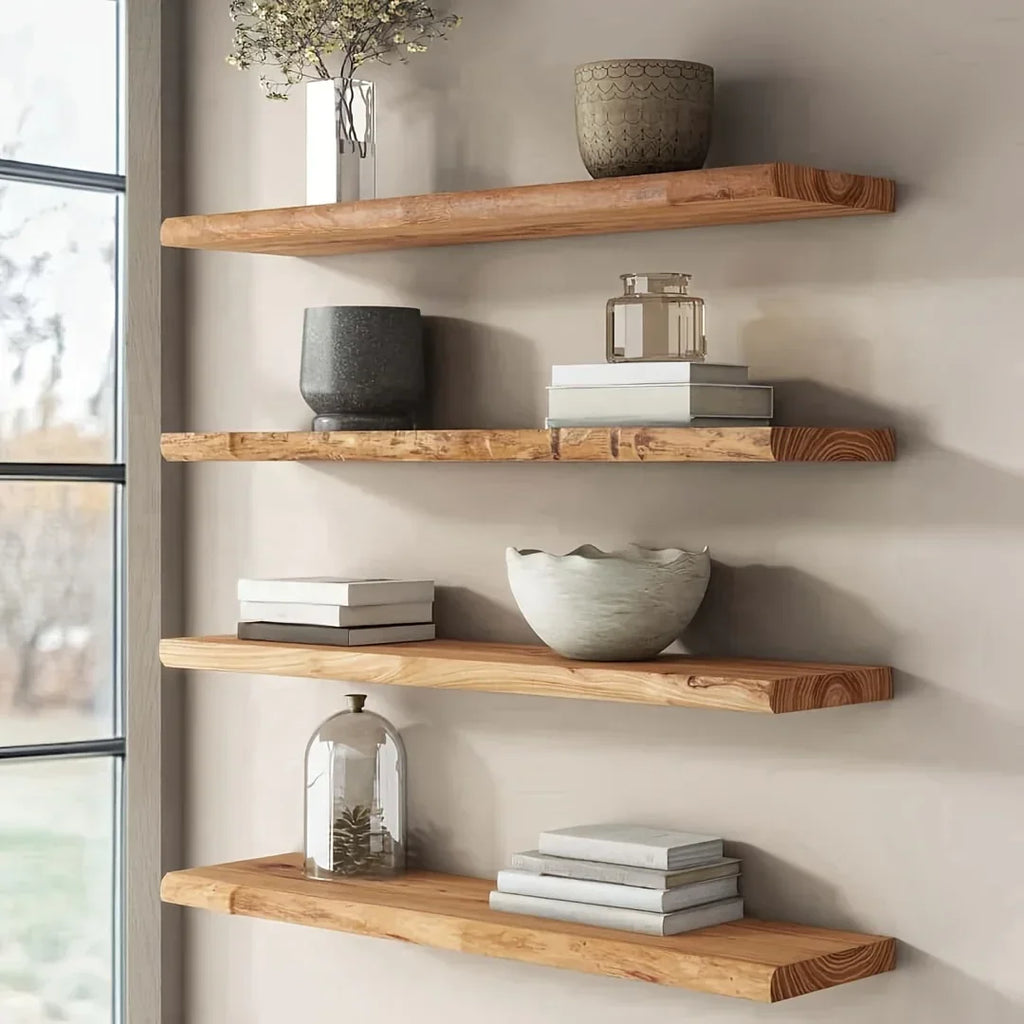 Shelves - Floating Natural Wood