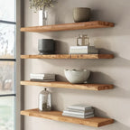 Shelves - Floating Natural Wood
