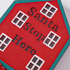 Shenzhi Tech Self-Lit Christmas LED Parking Sign Light with Santa Claus & "SANTA STOP HERE" Text - Outdoor/Indoor Tabletop Holiday Decoration, Plug-and-Play Button Control, Energy-Saving Smart for Porch, Garden, Home (Plastic House Of Avana