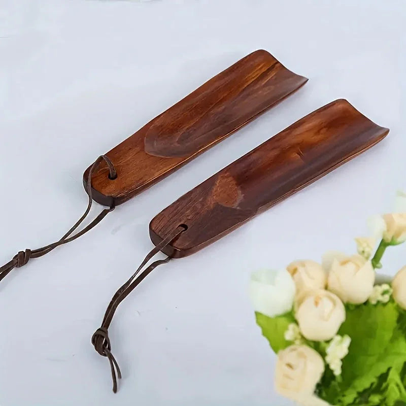 Elegant Walnut Wooden Shoe Horn with Long Handle - Easy to Use, Comfortable Shoe Remover for Home and... - House Of Avana