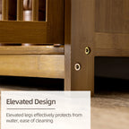 Shoes Rack Cabinet: Vintage Freestanding 4 Tier Shelves Shoe Storage Cabinet with 3 Hollow Doors Shoe Organizer Cabinet for Entryway, Closet, Hallway House Of Avana