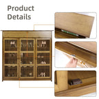 Shoes Rack Cabinet: Vintage Freestanding 4 Tier Shelves Shoe Storage Cabinet with 3 Hollow Doors Shoe Organizer Cabinet for Entryway, Closet, Hallway House Of Avana