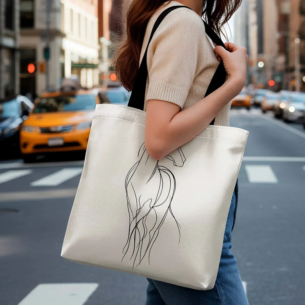 Shoulder Bag - Minimalist Equestrian Cotton Large