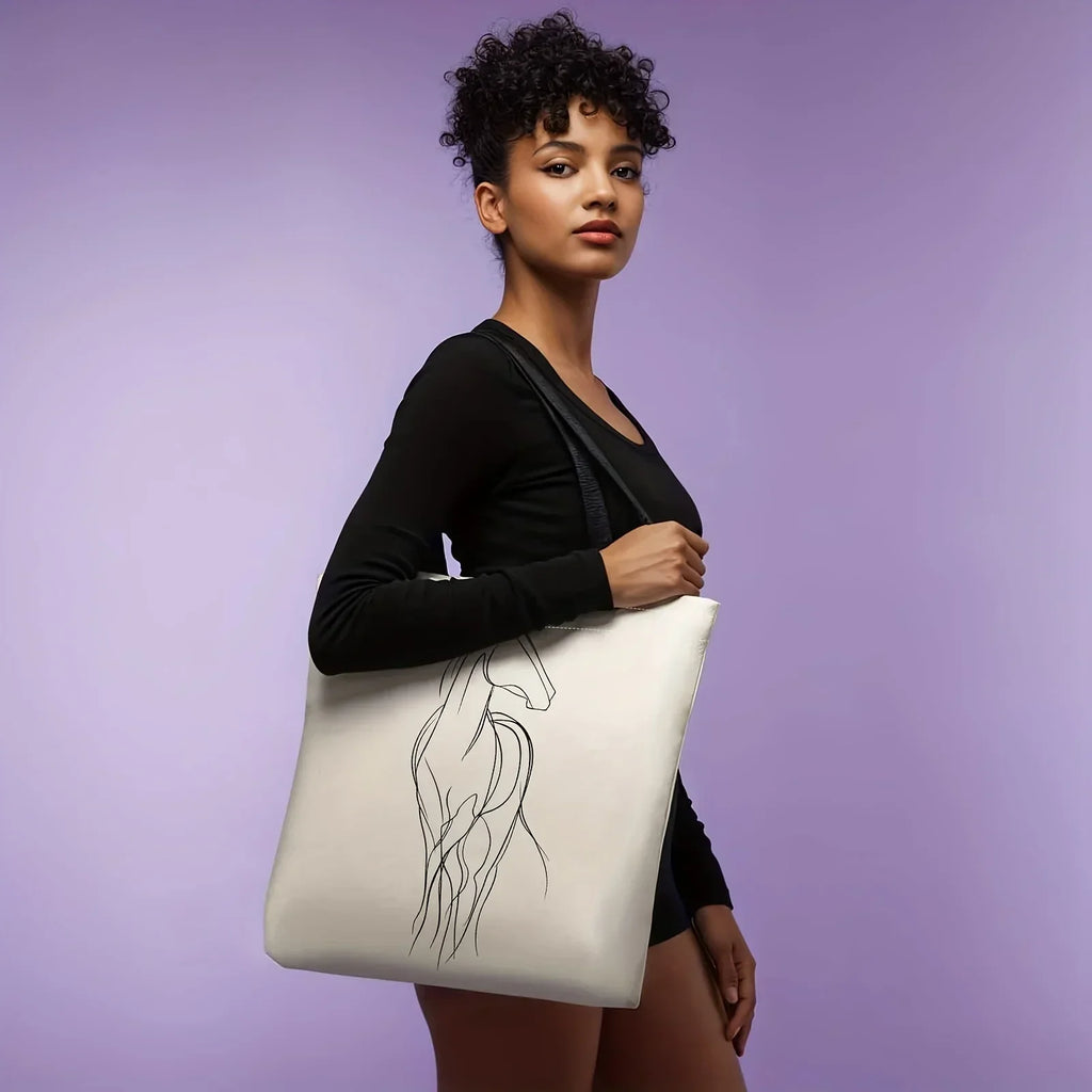 Shoulder Bag - Minimalist Equestrian Cotton Large