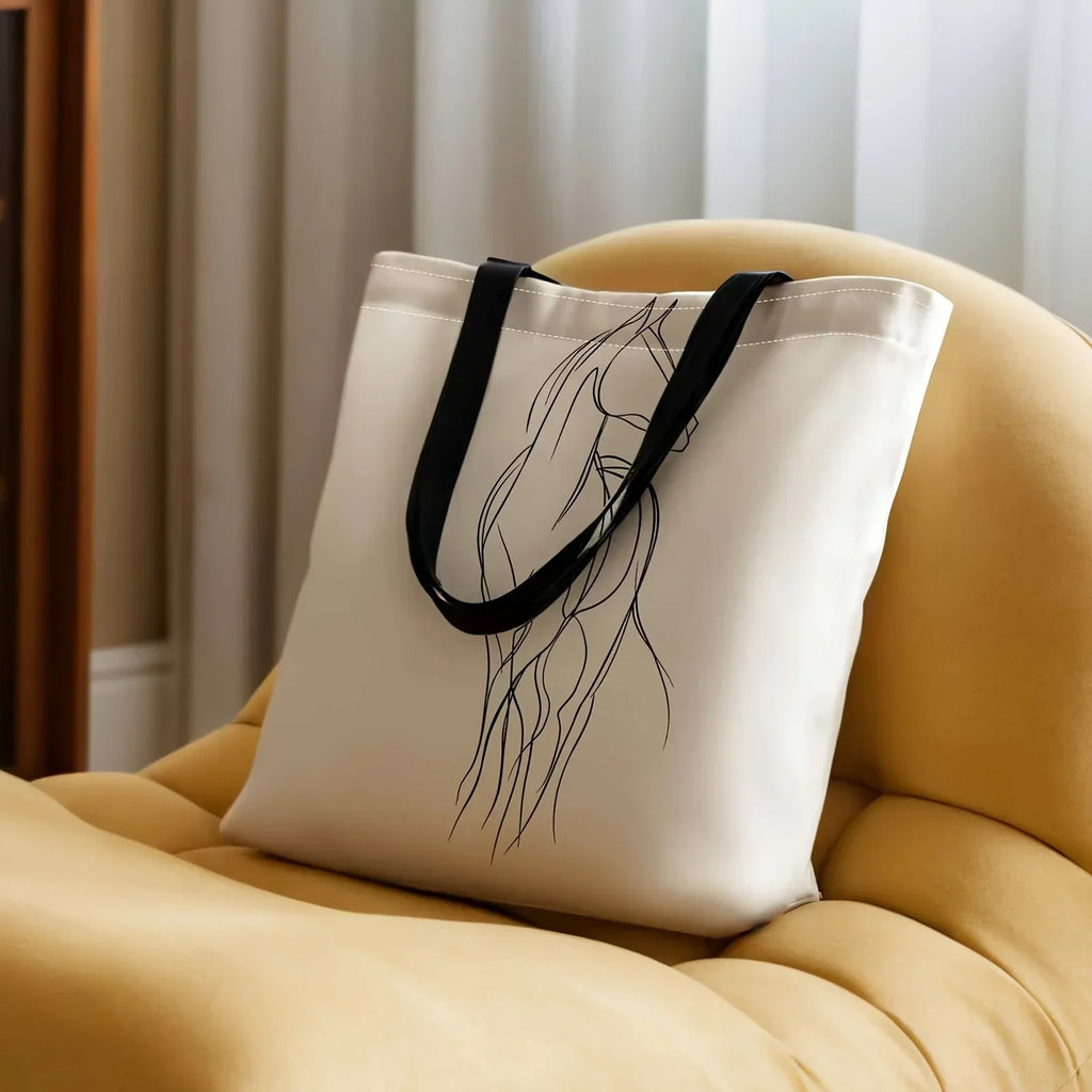 Shoulder Bag - Minimalist Equestrian Cotton Large