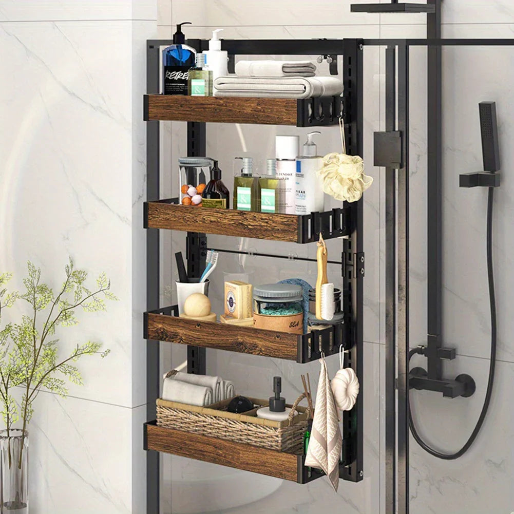 4-tier Shower Caddy - Over-the-door & Wall-mountable Organizer with Hooks, Dual-use (adjustable Height... - House Of Avana [[SKU:HOA-BST-001]]