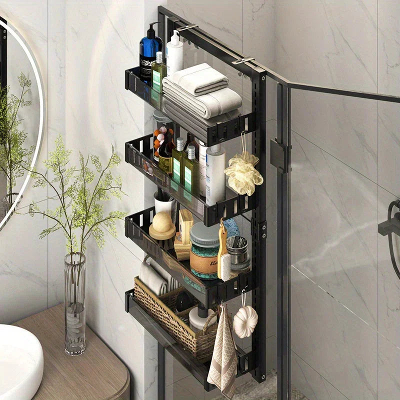 4-tier Shower Caddy - Over-the-door & Wall-mountable Organizer with Hooks, Dual-use (adjustable Height... - House Of Avana [[SKU:HOA-BST-001]]