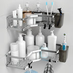 2-pack Corner Shower Stainless Steel Organizer - House Of Avana [[SKU:HOA-BAT-024]]