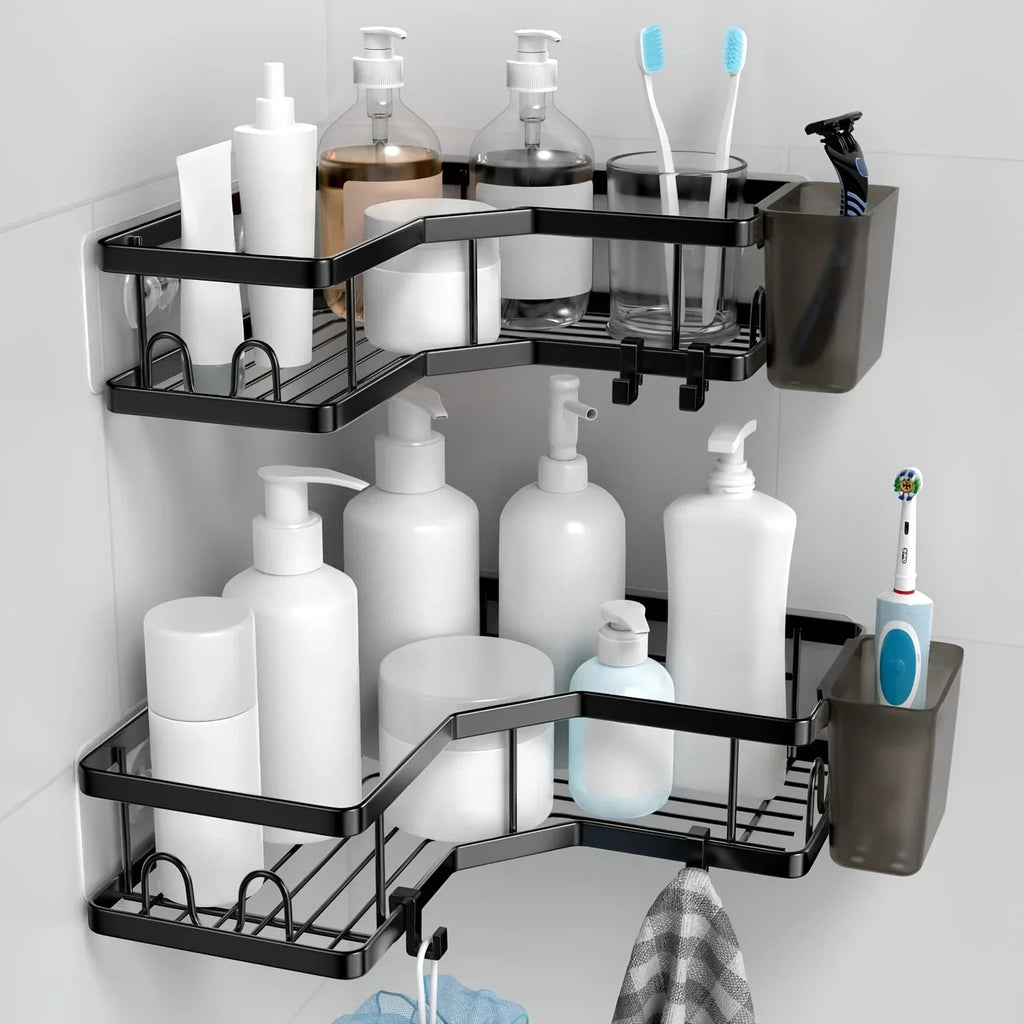 2-pack Corner Shower Stainless Steel Organizer - House Of Avana [[SKU:HOA-BAT-024]]